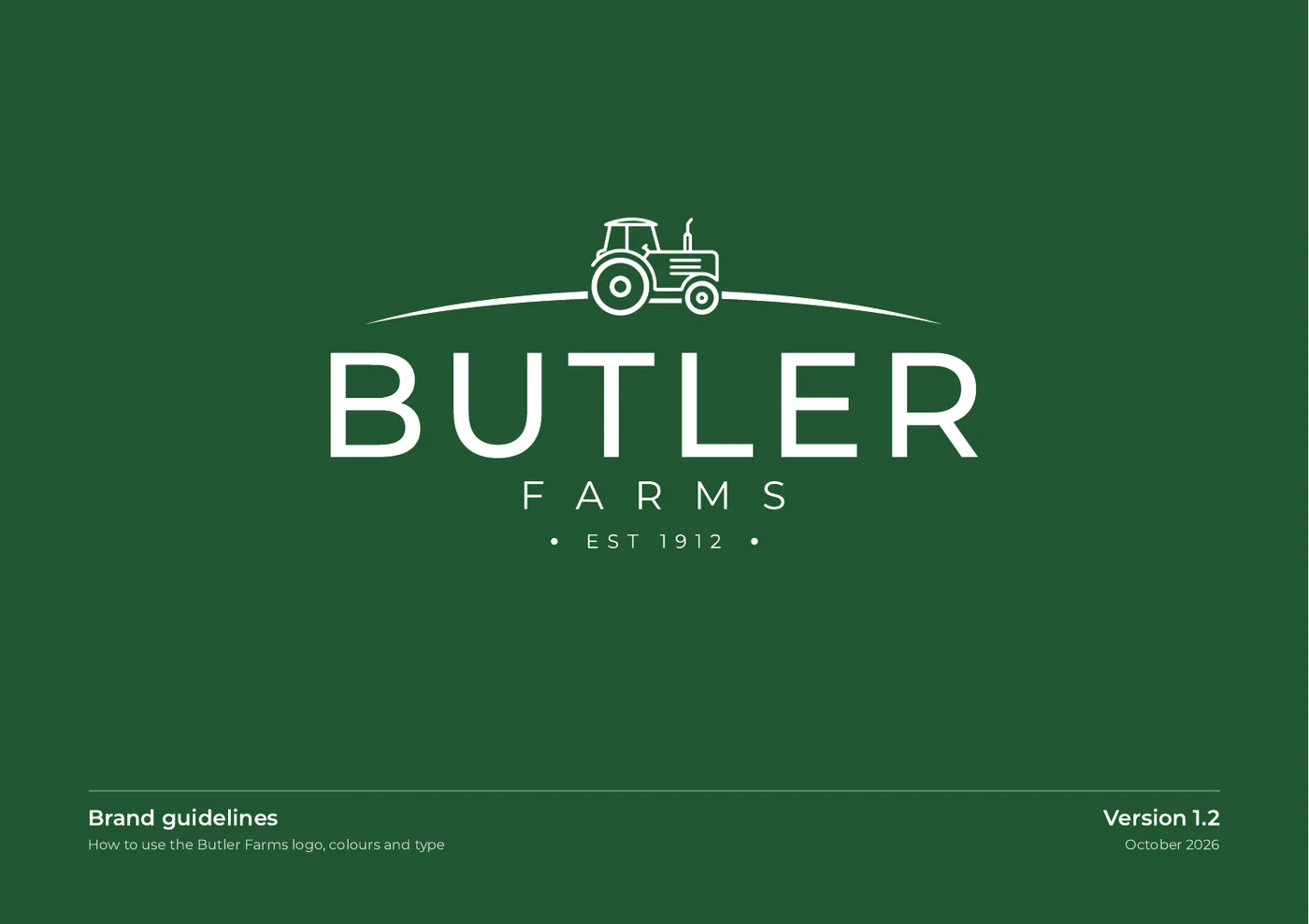Butler Farms brand guidelines, page 1: cover