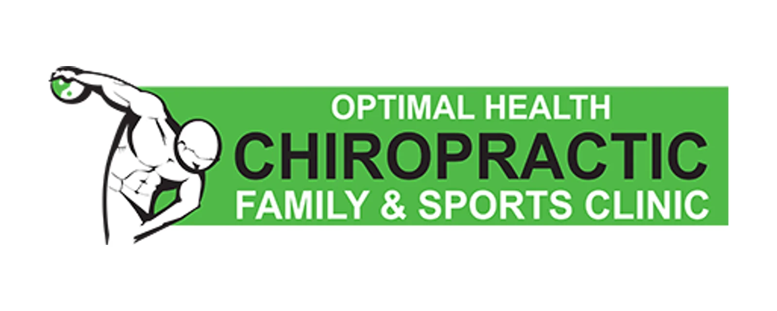 The original Optimal Health Chiropractic logo on a green panel