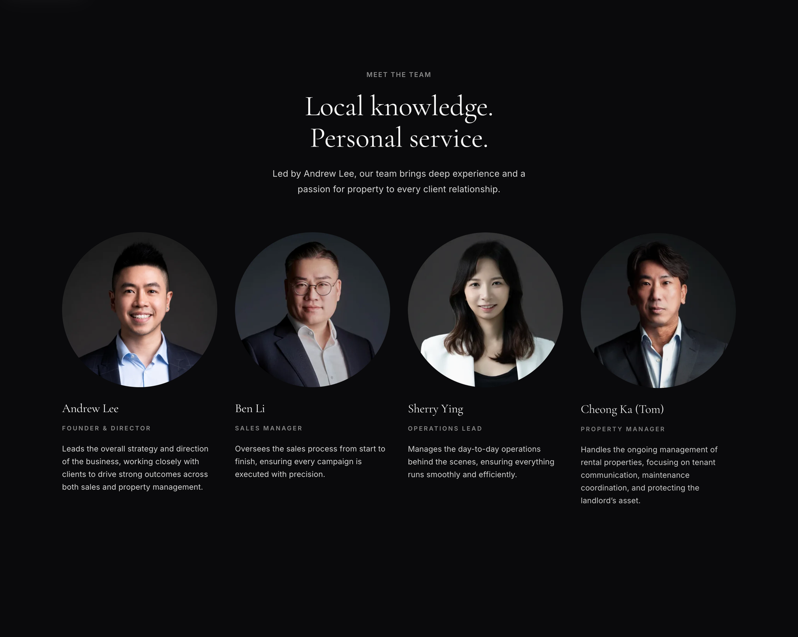 Meet the team — real portraits, roles, and bios.