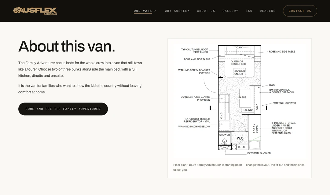 Every van ships with its floor plan.