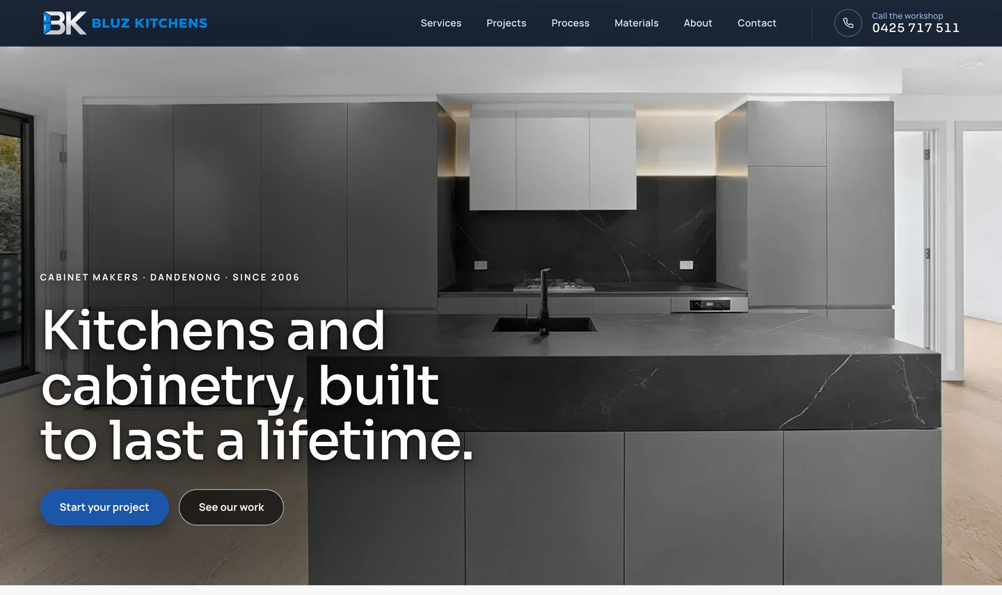 Bluz Kitchens website