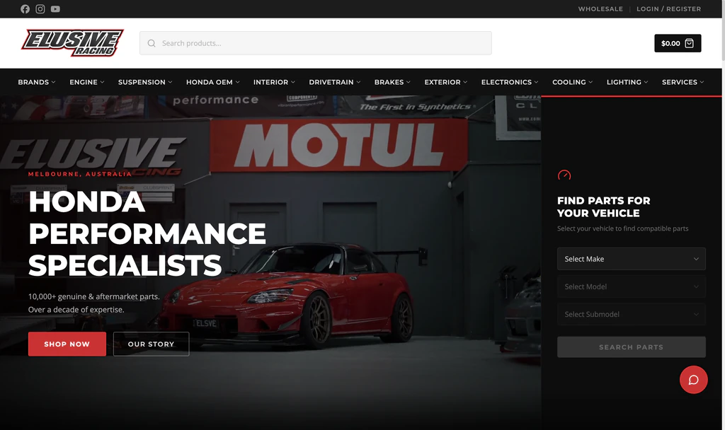 Elusive Racing website