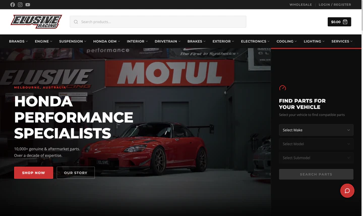 Elusive Racing website