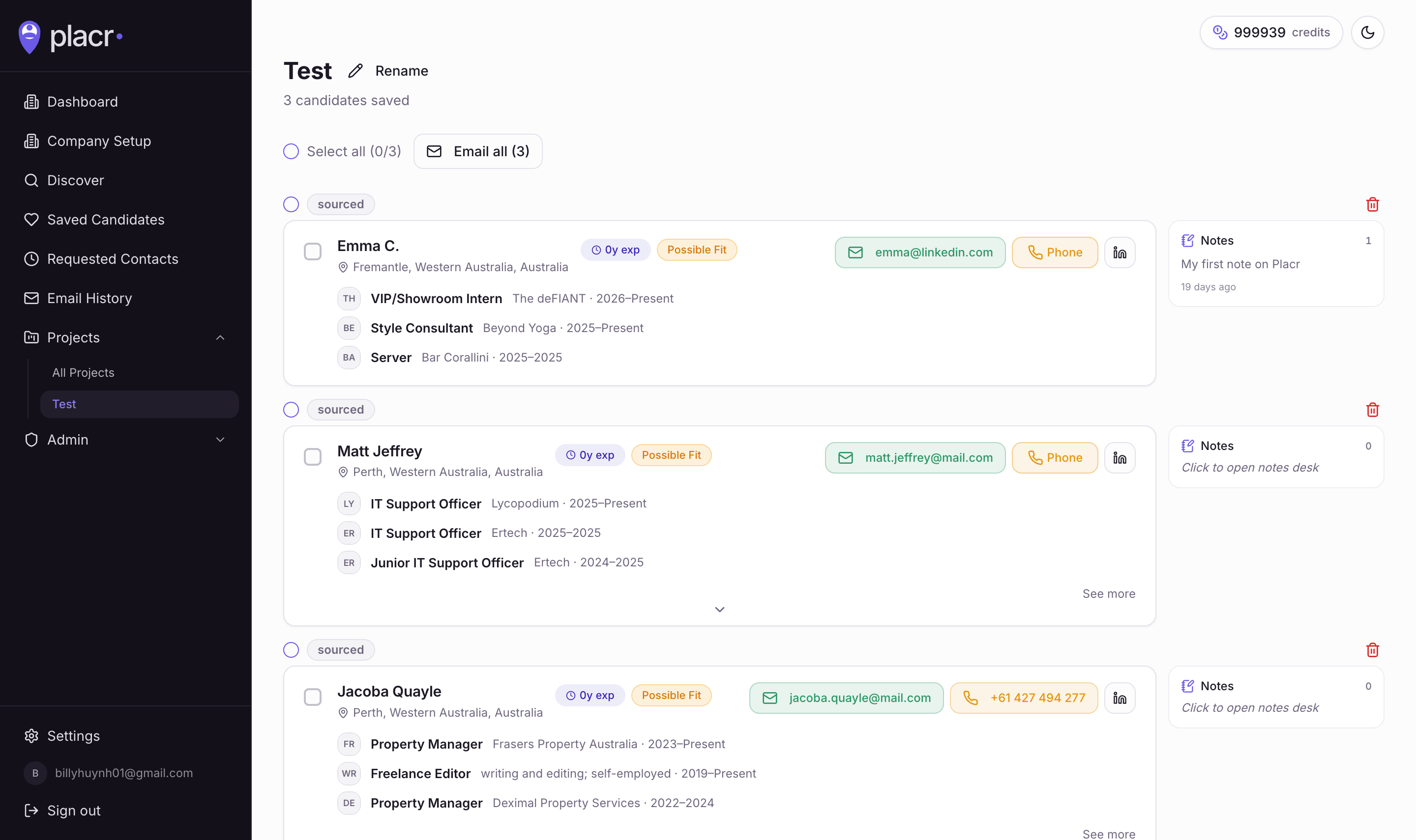 Project view — candidates moving through the pipeline.