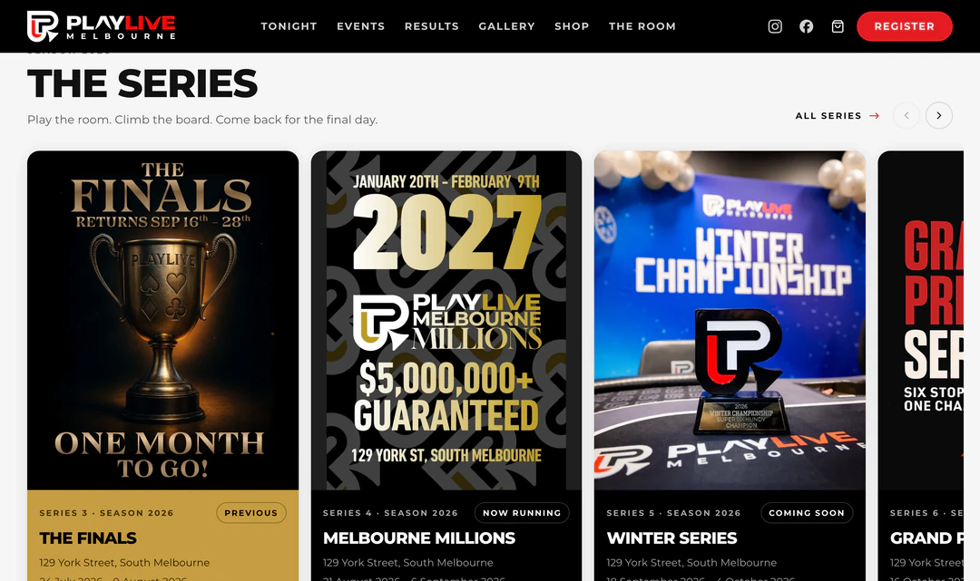 The season's series, card by card.
