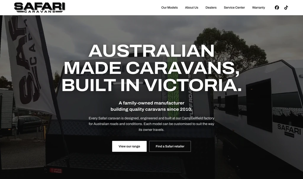 Safari Caravans website