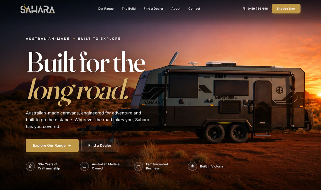 Sahara Caravans website