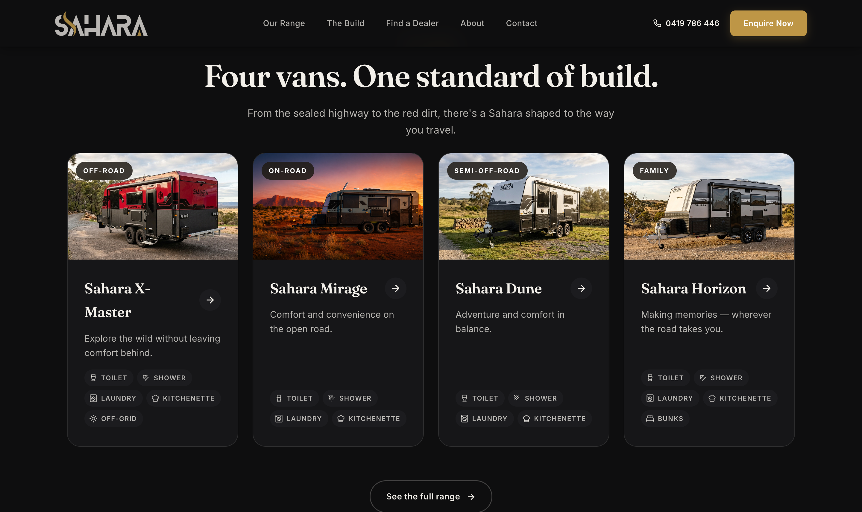 Four vans, one standard of build.