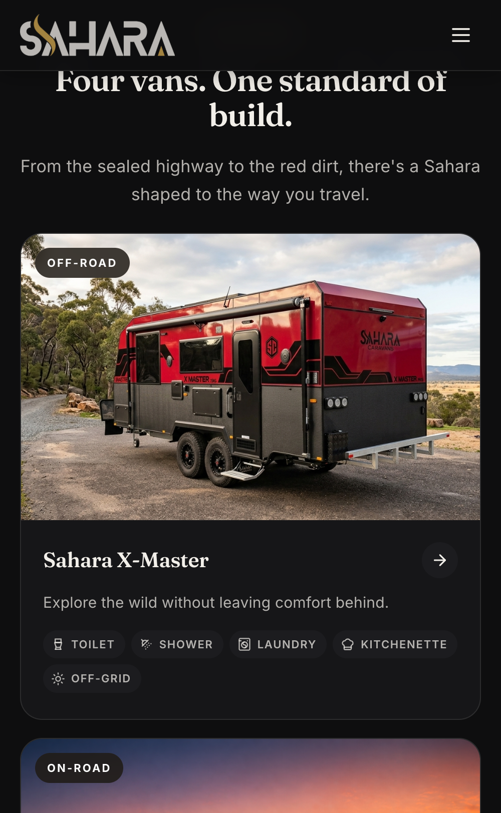 Sahara Caravans mobile range