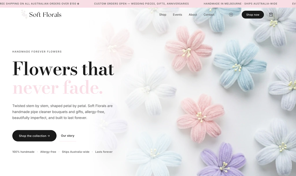 Soft Florals website