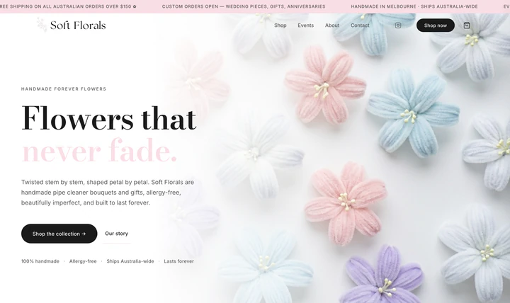 Soft Florals website
