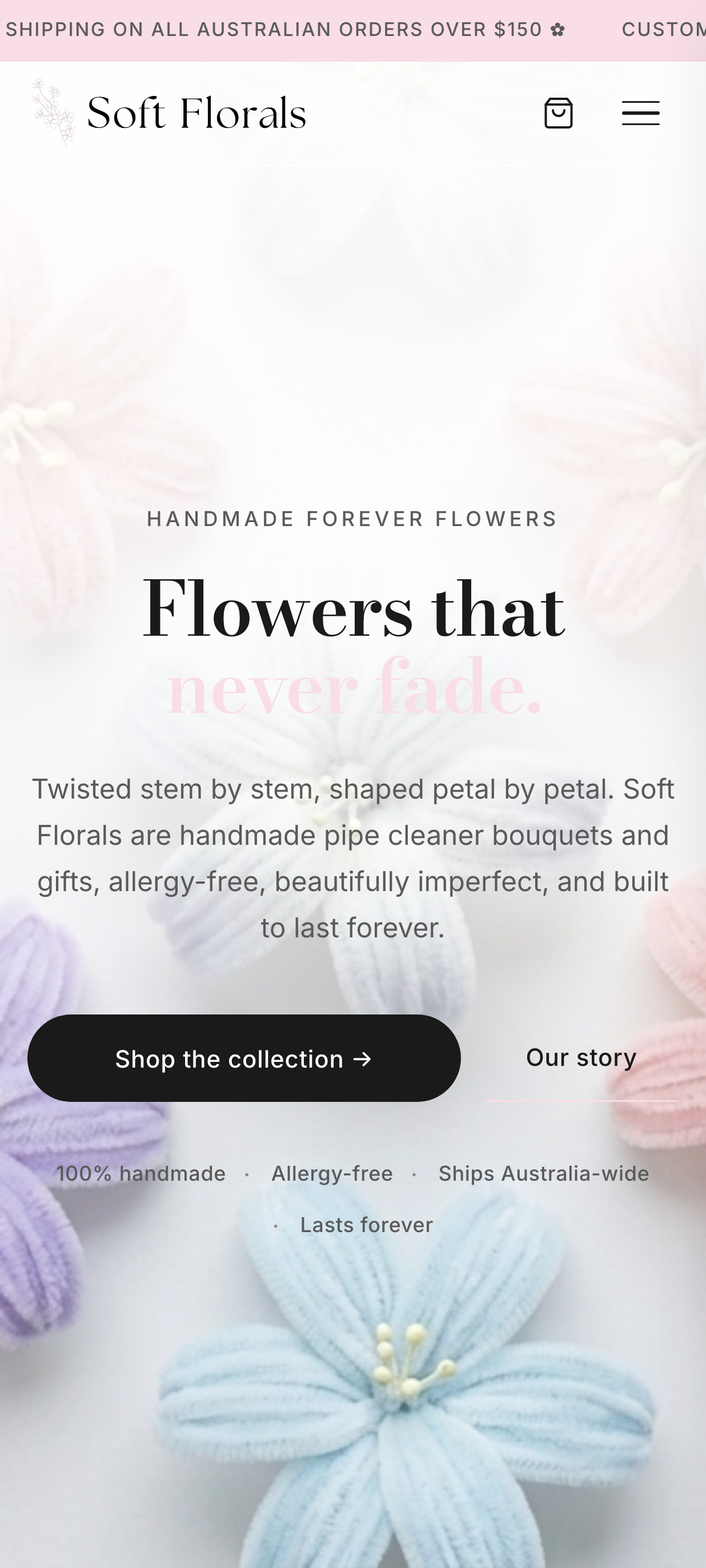 Soft Florals mobile hero