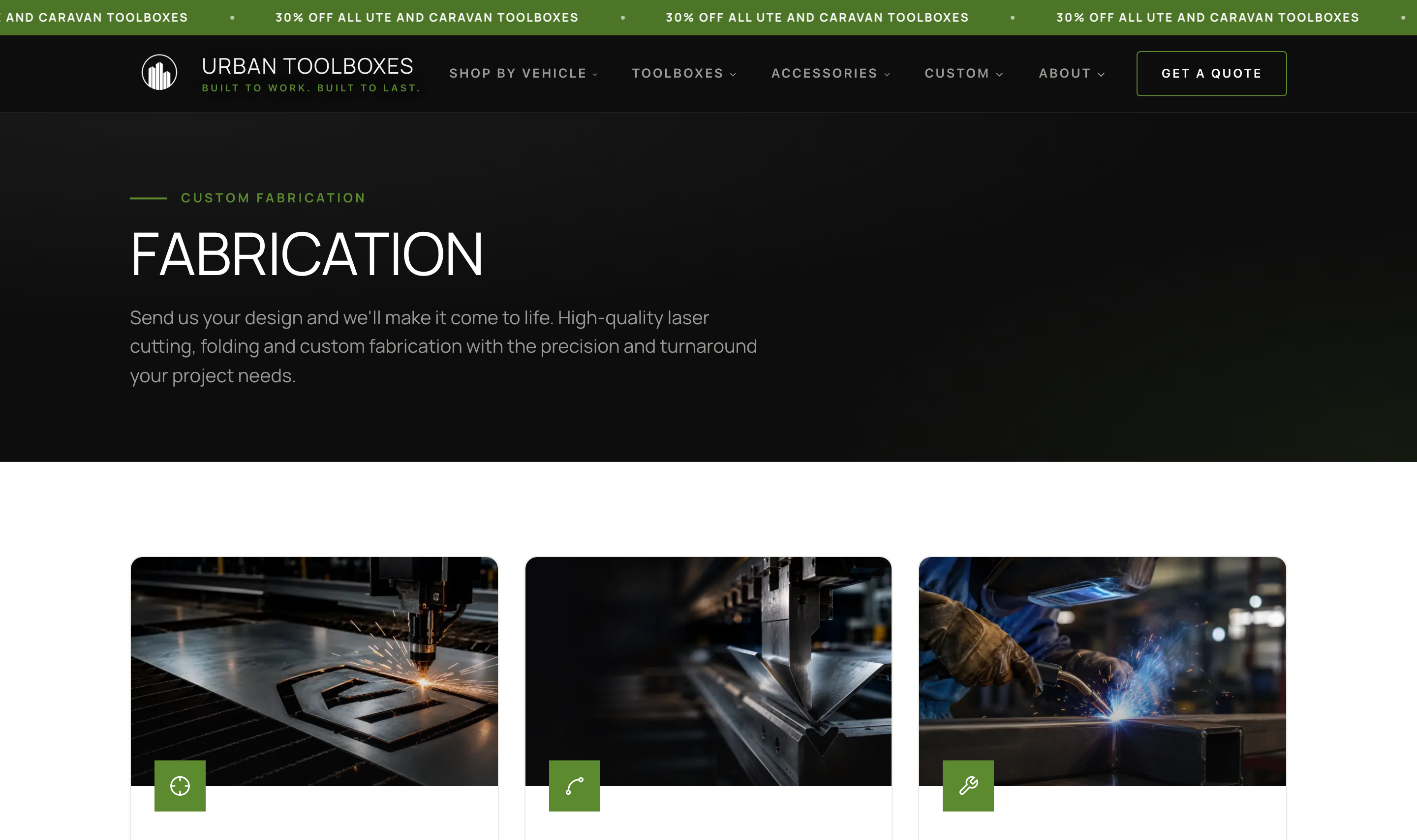 Laser cutting, folding and fabrication, on its own page.