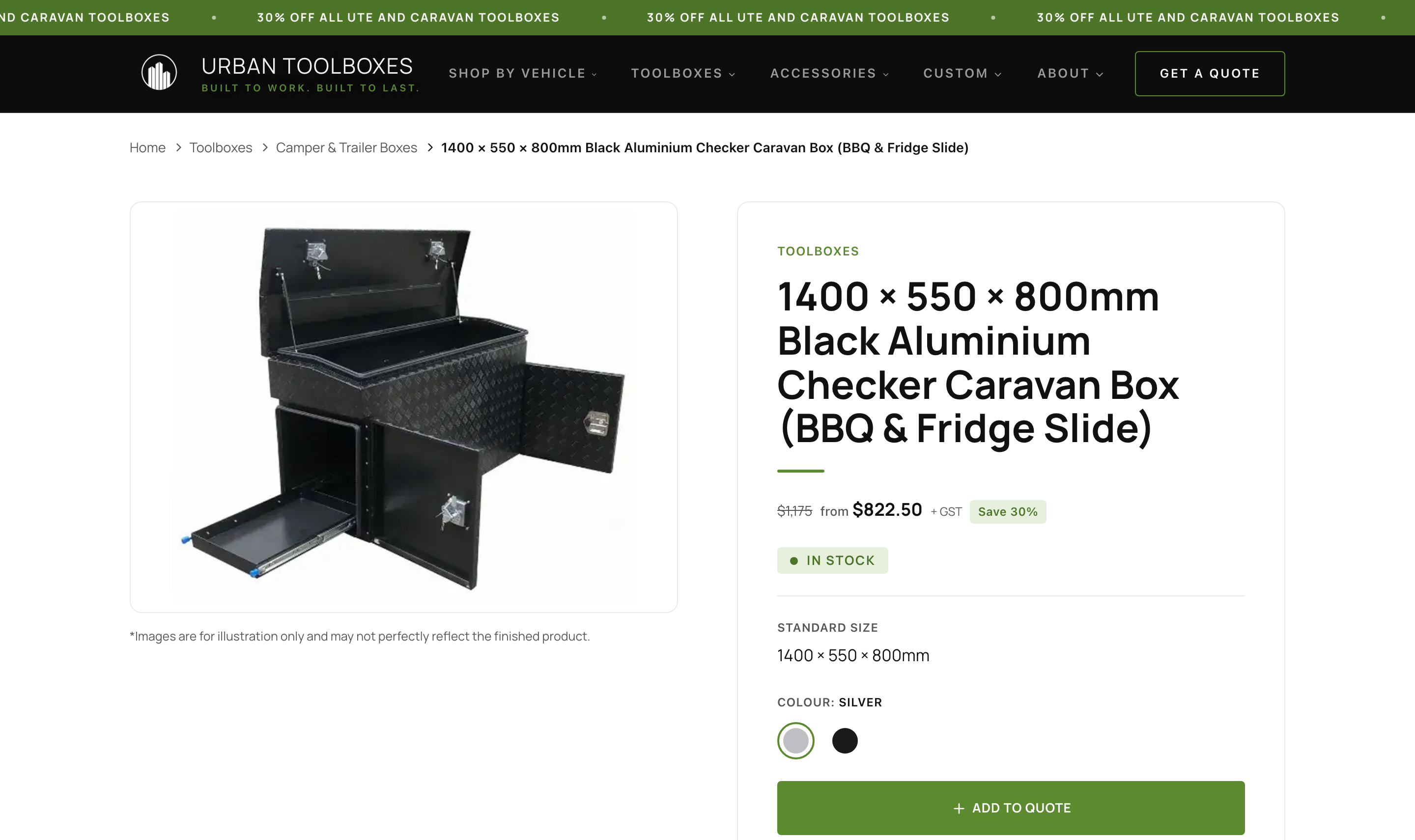 Every product gets its own page, specs and colour options.
