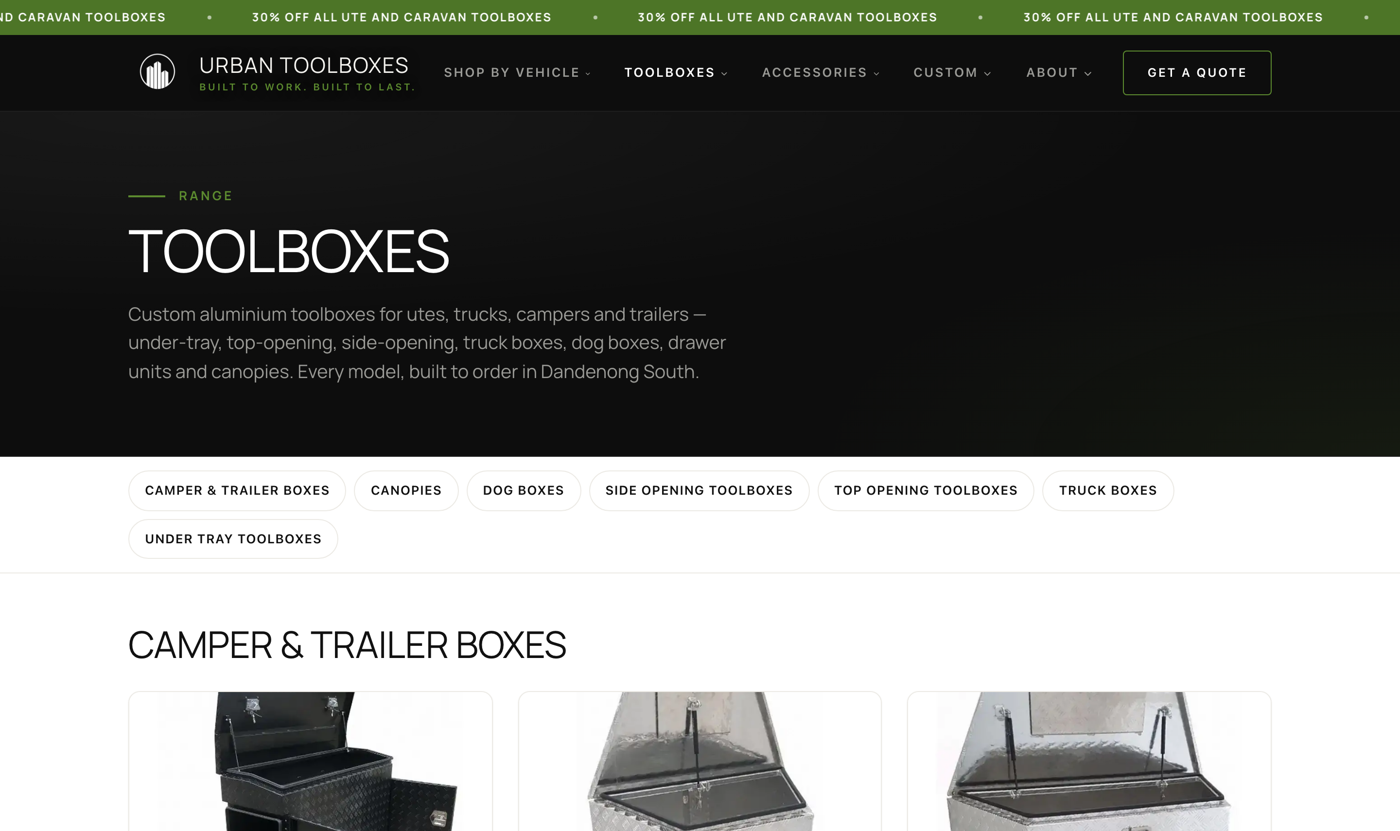 Seven toolbox categories behind one filter row.